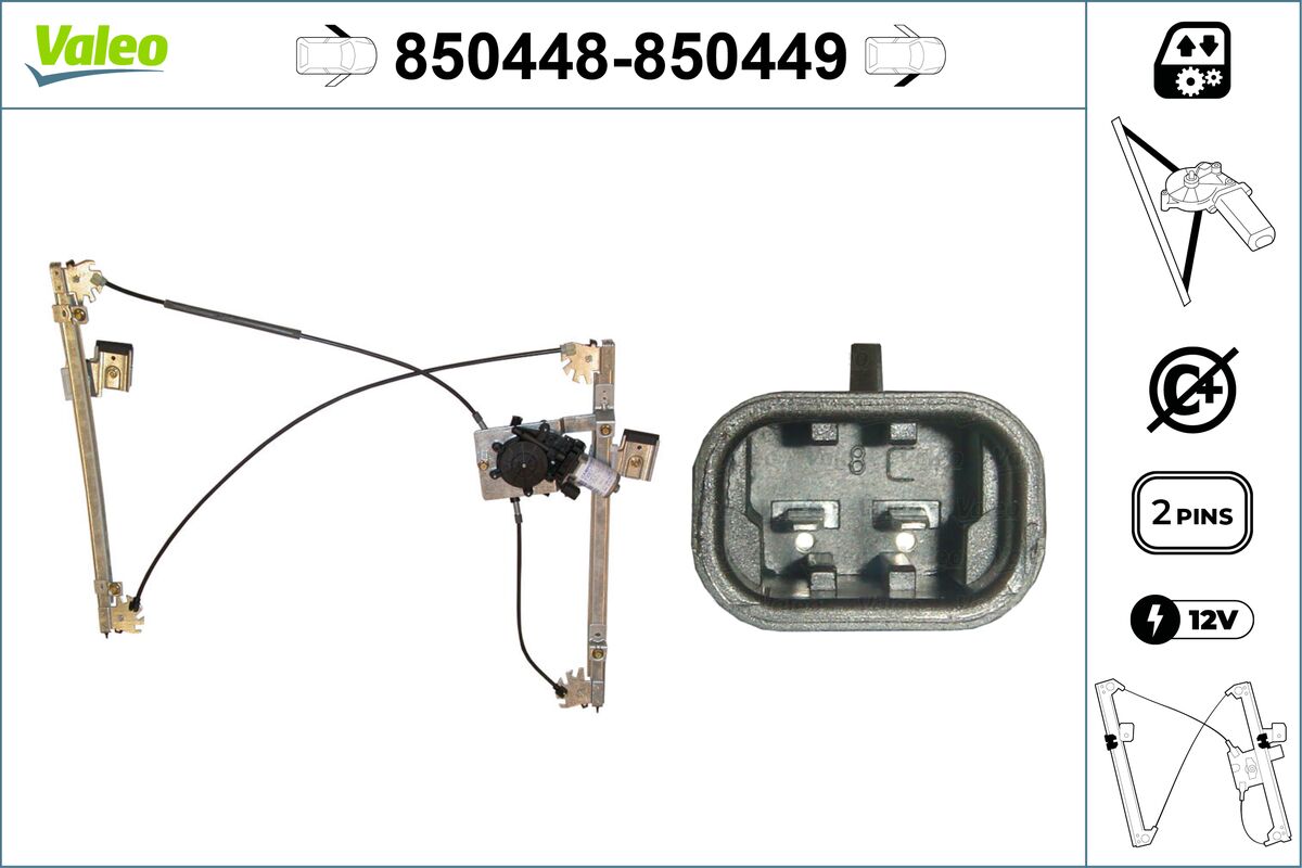 VALEO 850448 Ablakemelő szerkezet